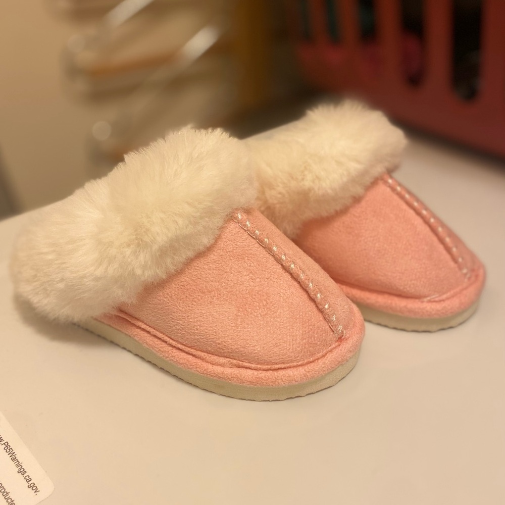 Kids’ Furry Pink UGG Slippers